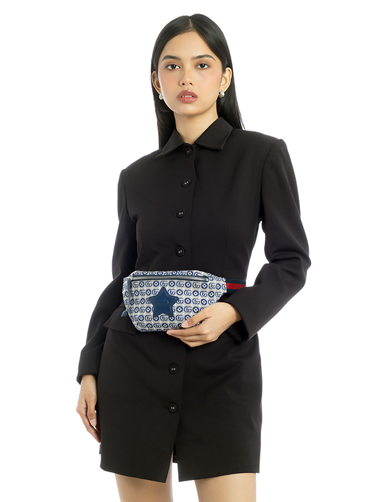 Jacquard Double G Star Childrens Belt Bag Blue