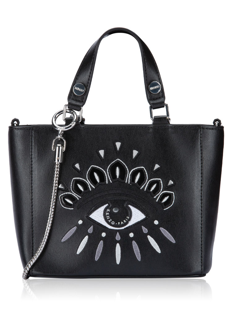 Eye Leather Small Tote Black