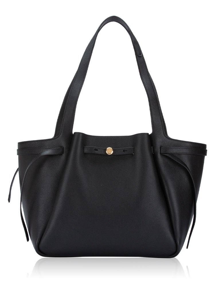 Romy Leather Tote Black