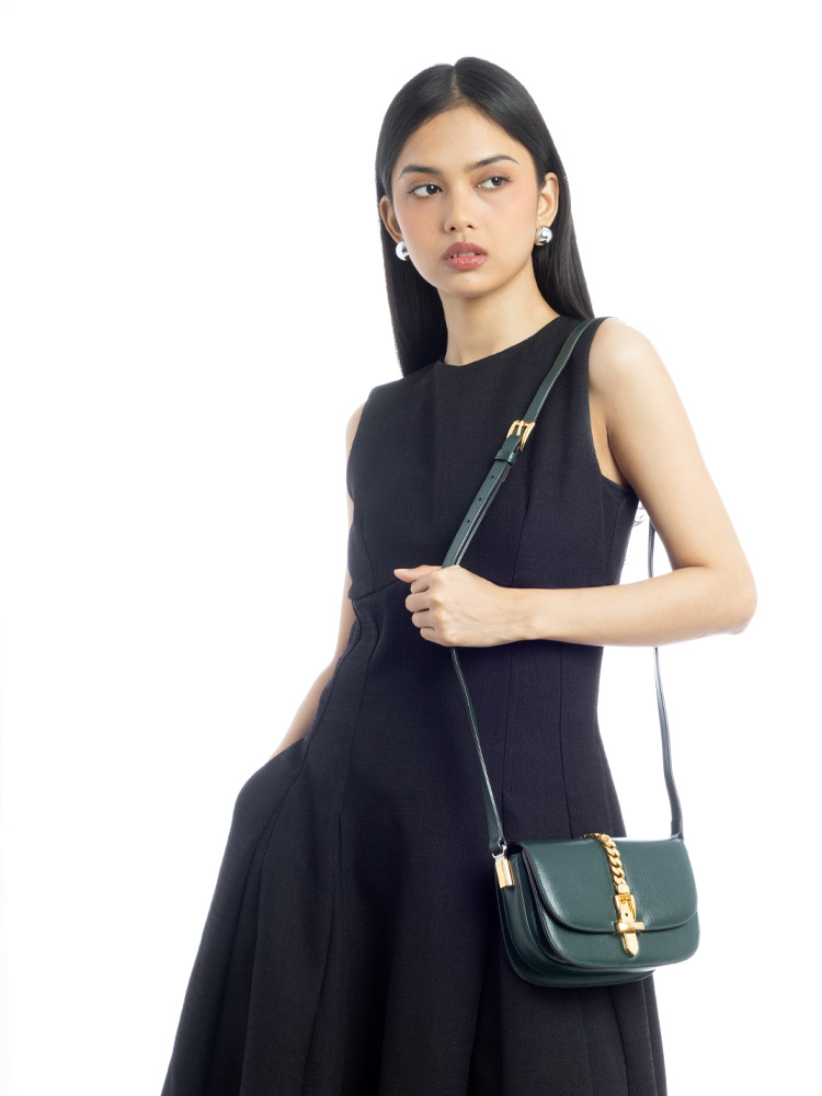 Calfskin Sylvie 1969 Mini Messenger Green