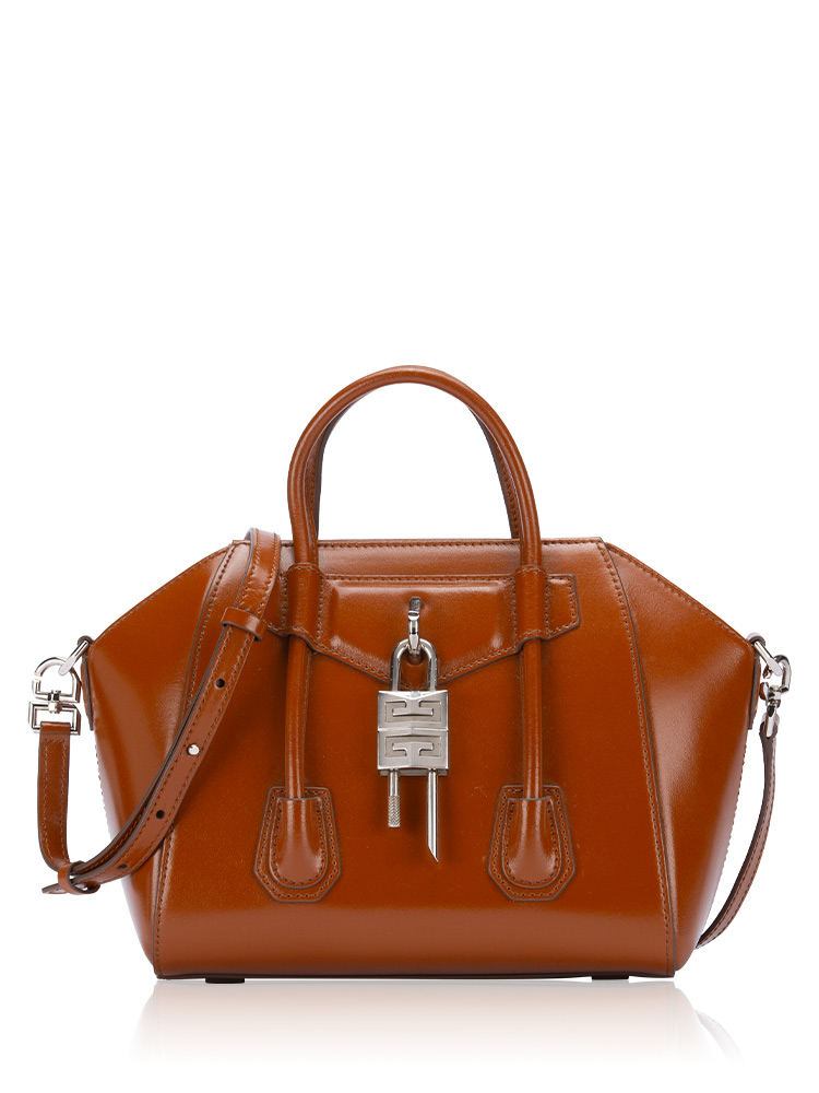 Box Calfskin Mini Lock Antigona Chestnut