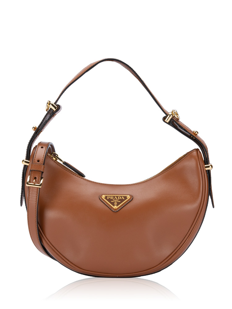 1BC194 Soft Calfskin Arque Small Shoulder Bag Cognac