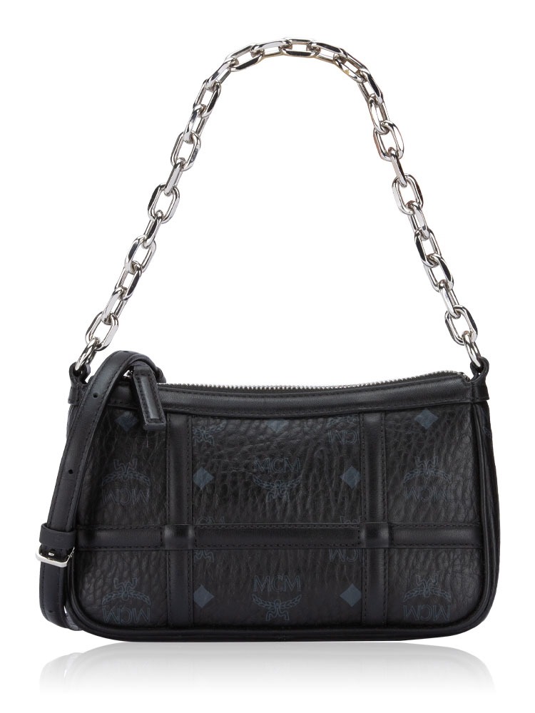 Visetos Nappa Delmy Mini Chain Shoulder Bag Black