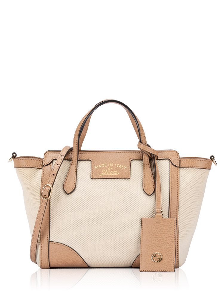 Canvas Swing Mini Top Handle Bag Natural Beige
