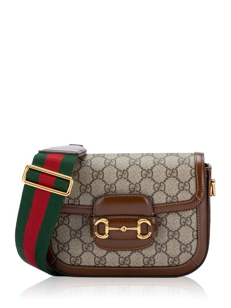 GG Supreme Web Horsebit 1955 Mini Shoulder Bag Beige Brown Sugar